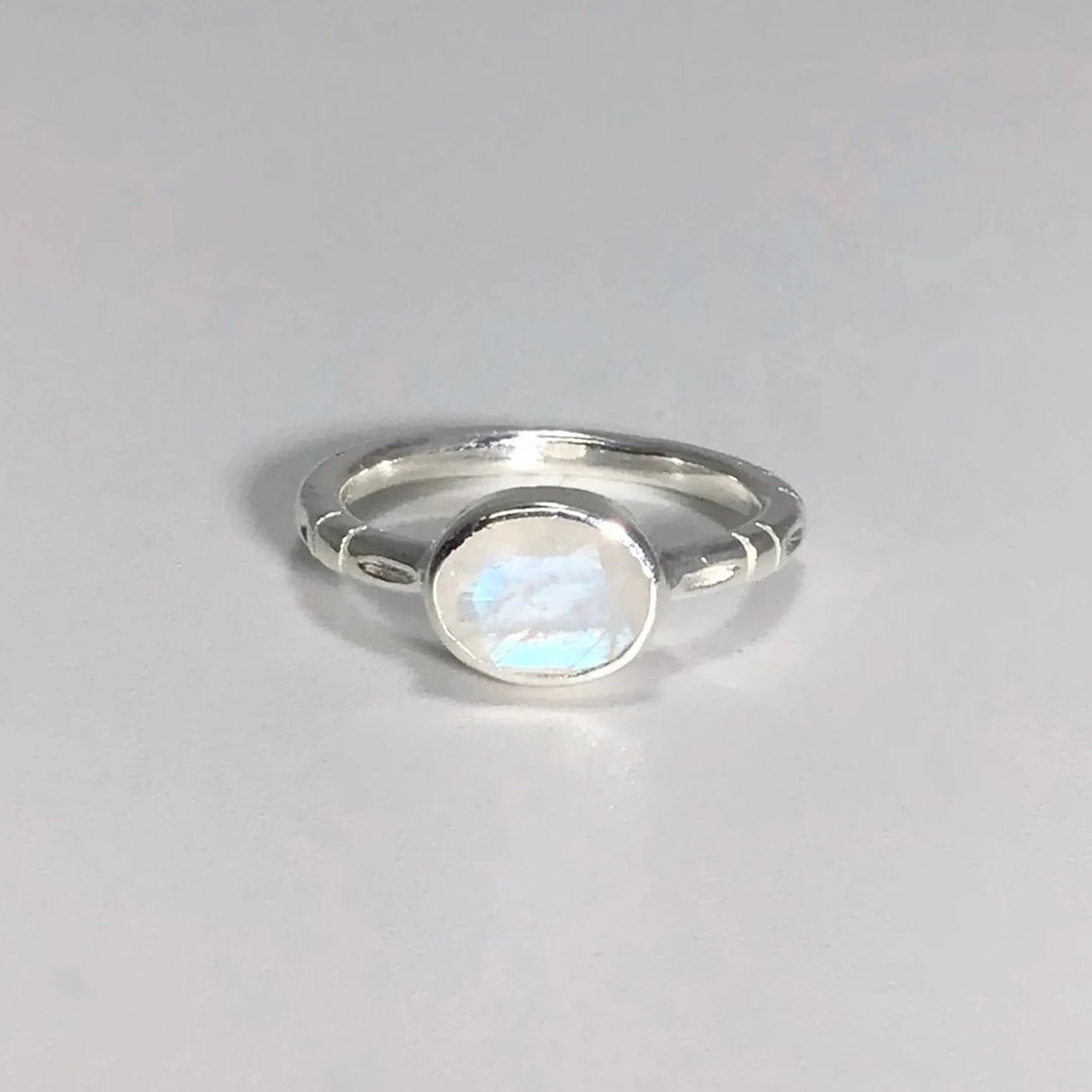 Rainbow Moonstone Ring