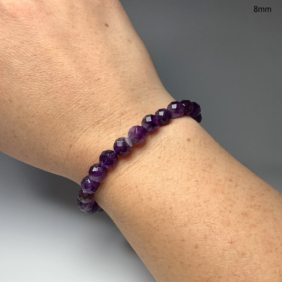 Amethyst Faceted Beaded Bracelet