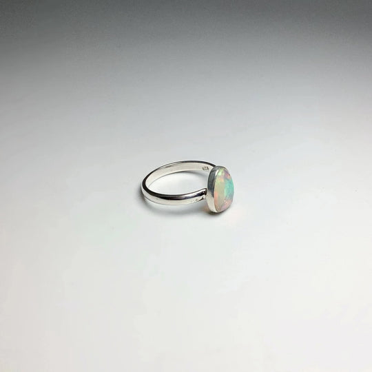 Faceted Ethiopian Fire Opal Ring