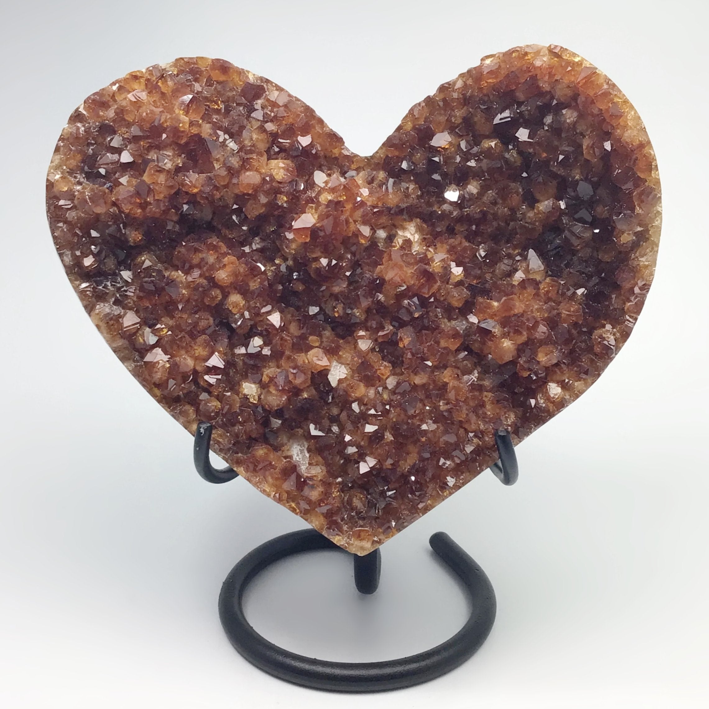 Citrine Druze Cluster Heart On Stand