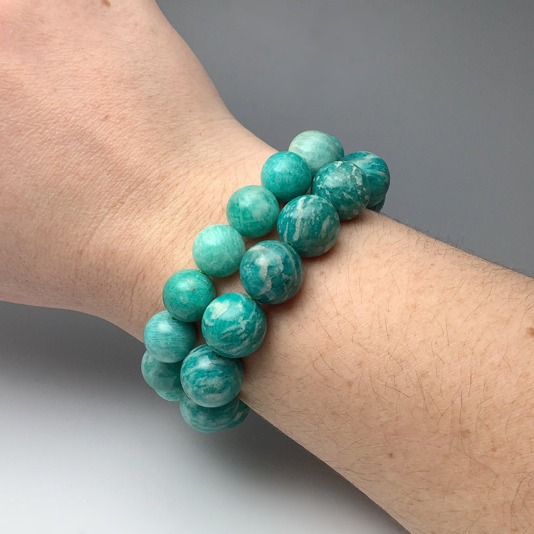 Striped Amazonite Beaded Bracelet