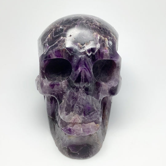 Large Chevron Amethyst Crystal Skull