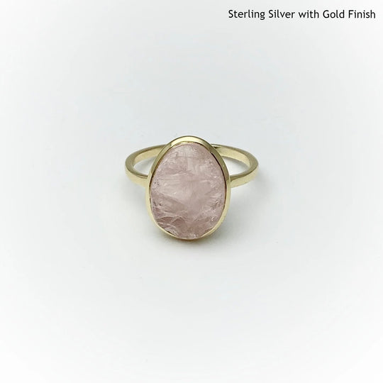 Raw Rose Quartz Ring