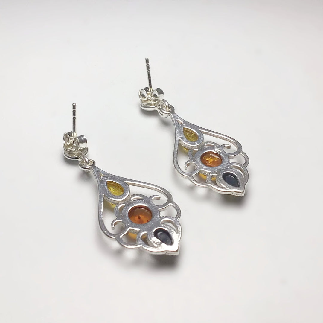 Mixed Amber Stud Earrings