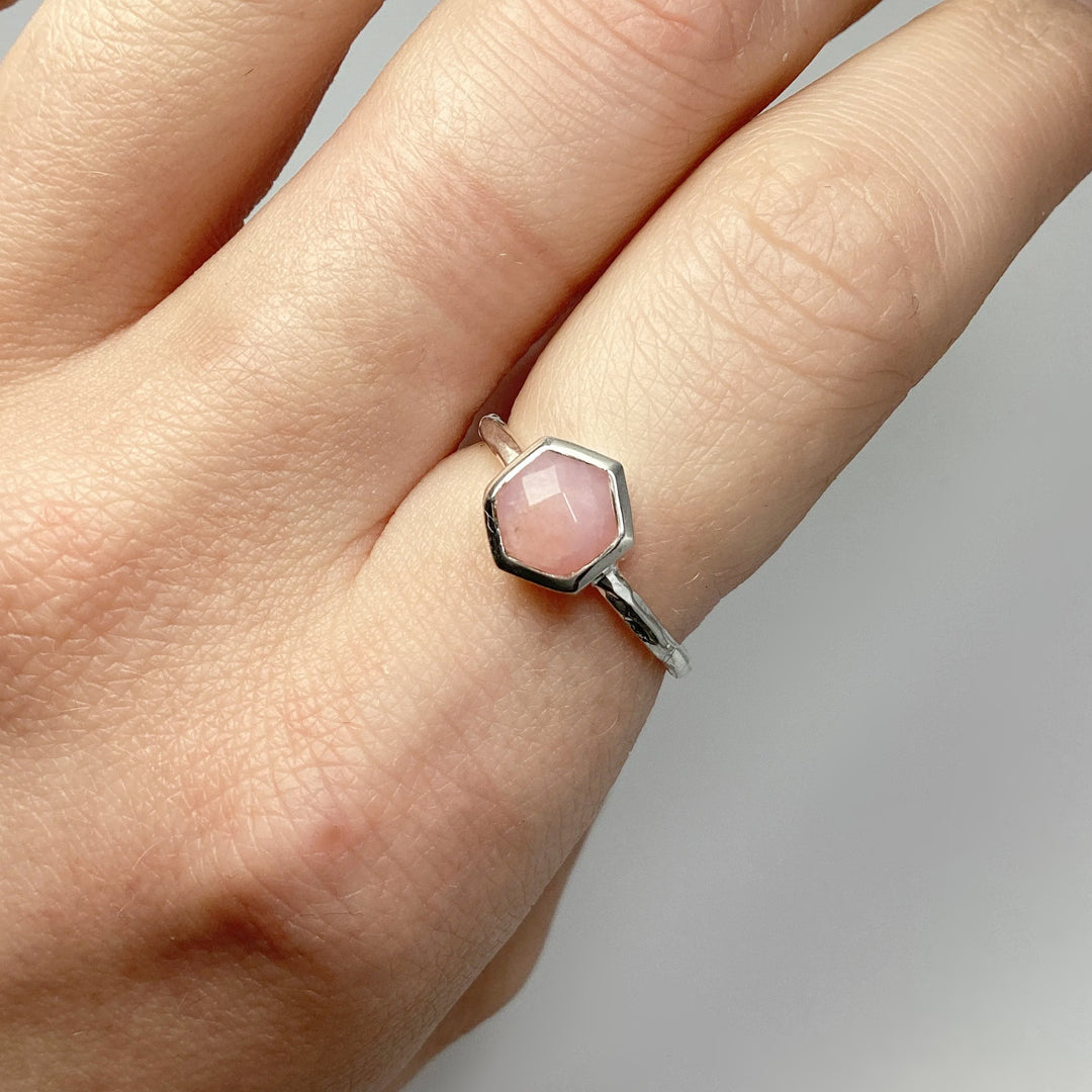 Pink Peruvian Opal Ring