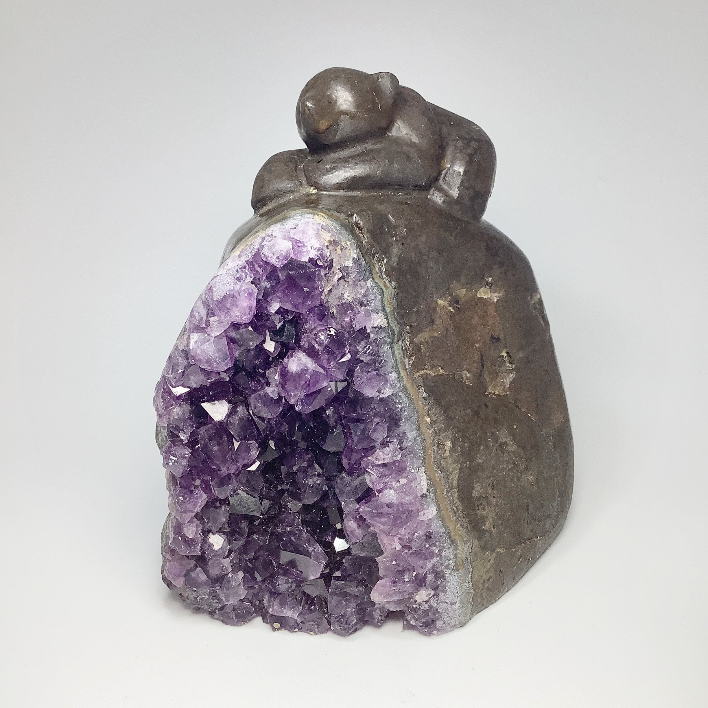 Amethyst Bear Carving