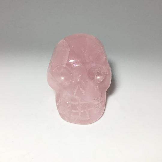 Carved Rose Quartz Skull