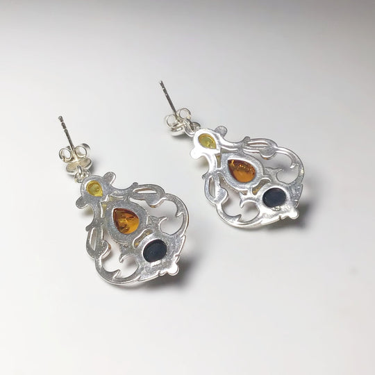 Mixed Amber Stud Earrings