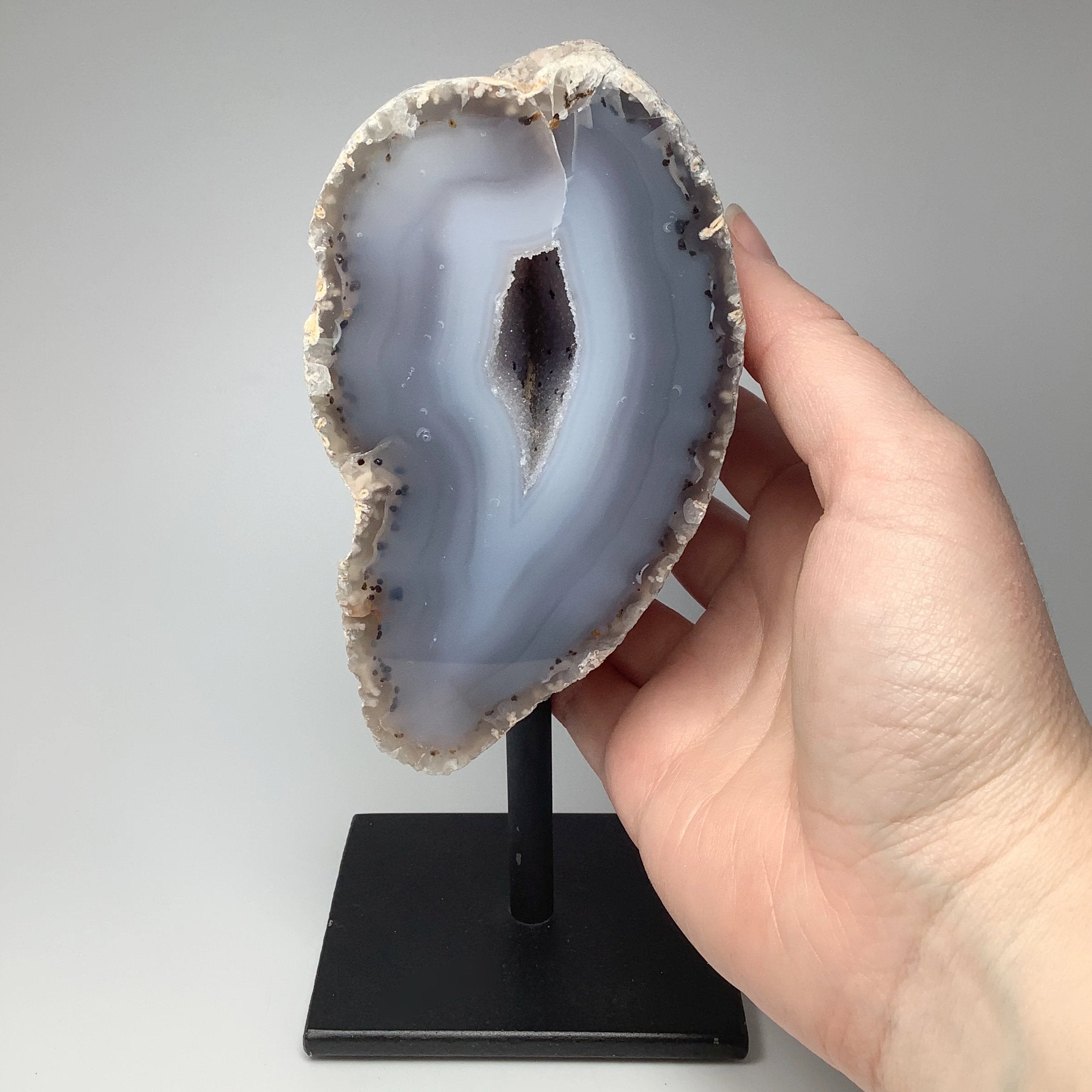 Natural Agate Geode on Stand