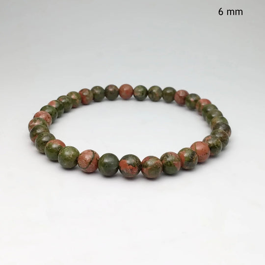 Unakite Jasper Beaded Bracelet