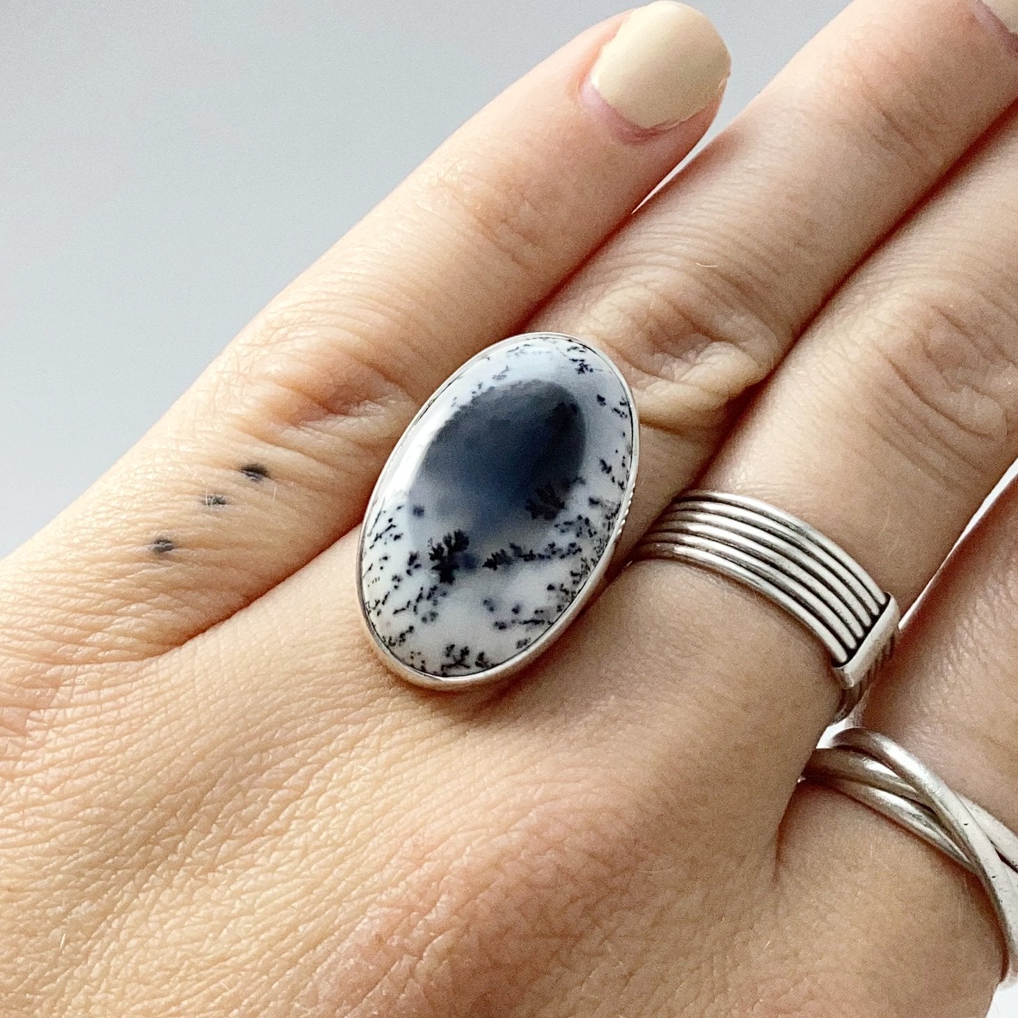 Dendritic Opal Ring