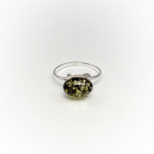 Green Amber Ring