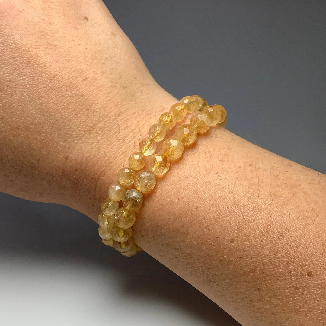 Citrine Faceted Beaded Bracelet