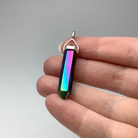 Titanium Quartz Double Terminated Point Pendant