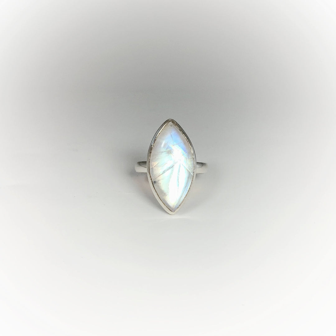 Rainbow Moonstone Ring - Size 8