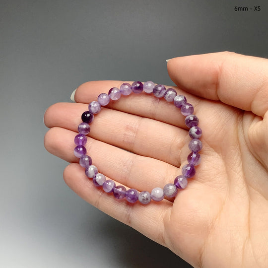 Chevron Amethyst Beaded Bracelet