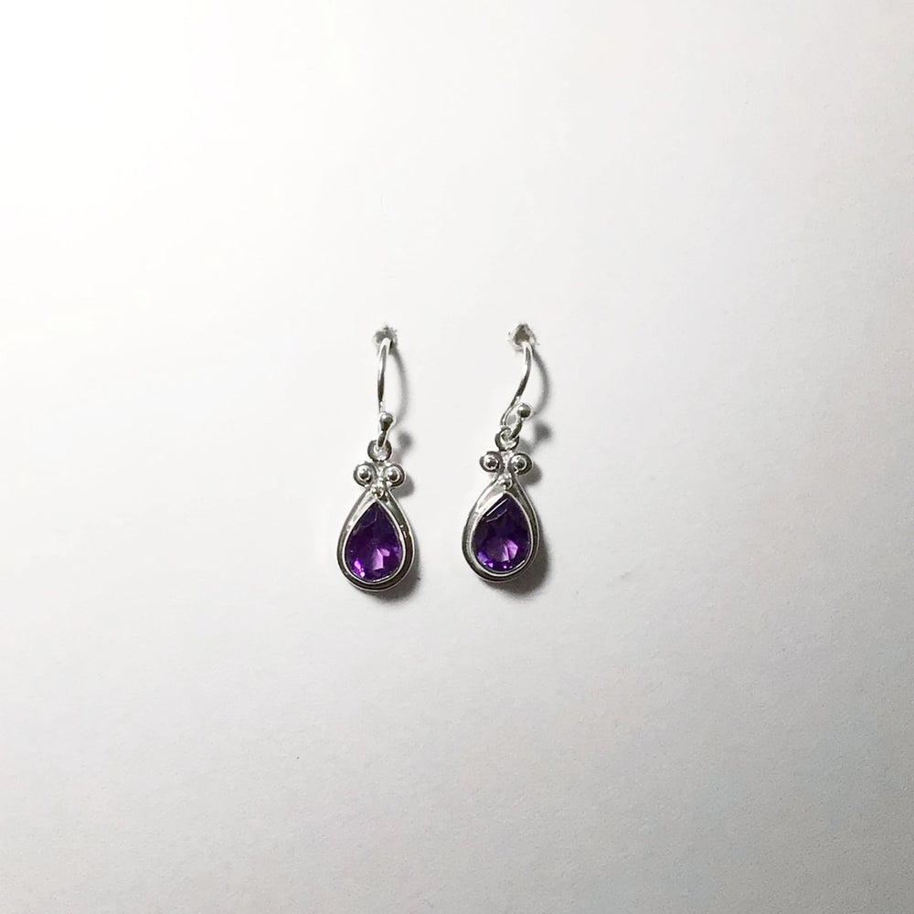 Amethyst Faceted Dangle Earrings