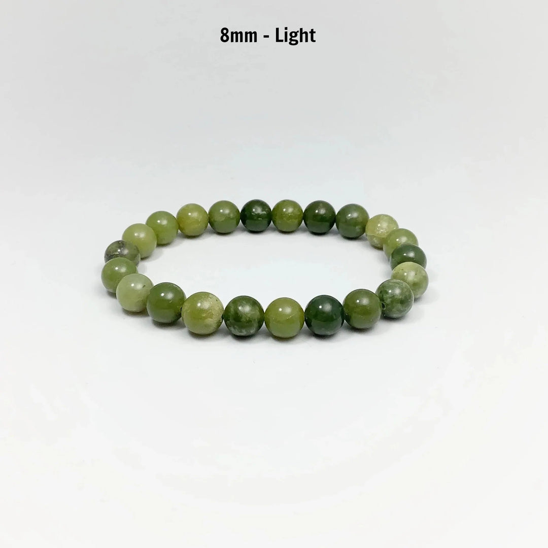 Mixed Green Canadian Jade Beaded Bracelet