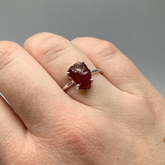 Raw Garnet Ring