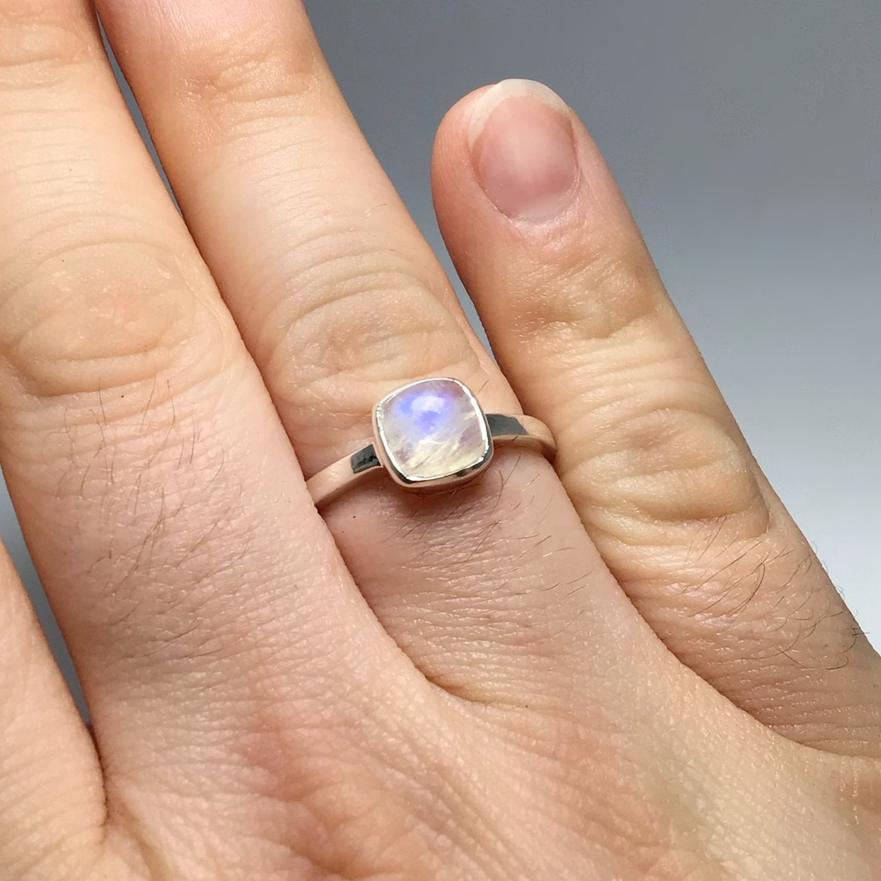 Rainbow Moonstone Ring