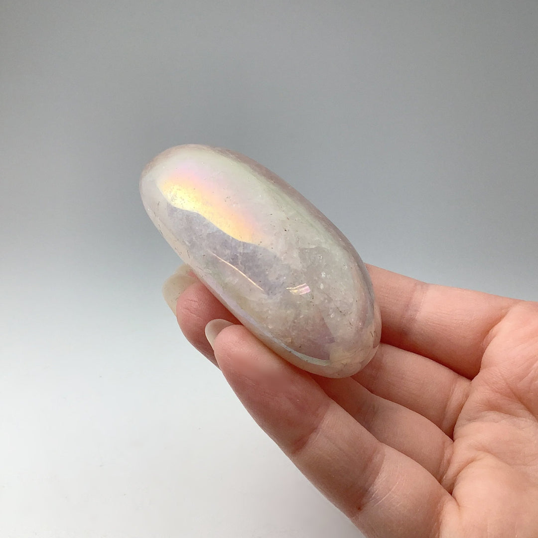 Opalescent Rose Quartz Palm Stone