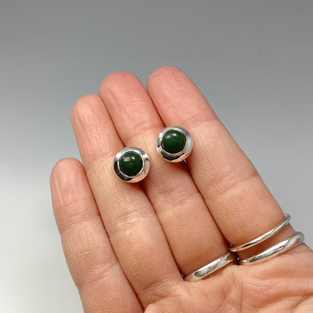 Green Aventurine Stud Earrings