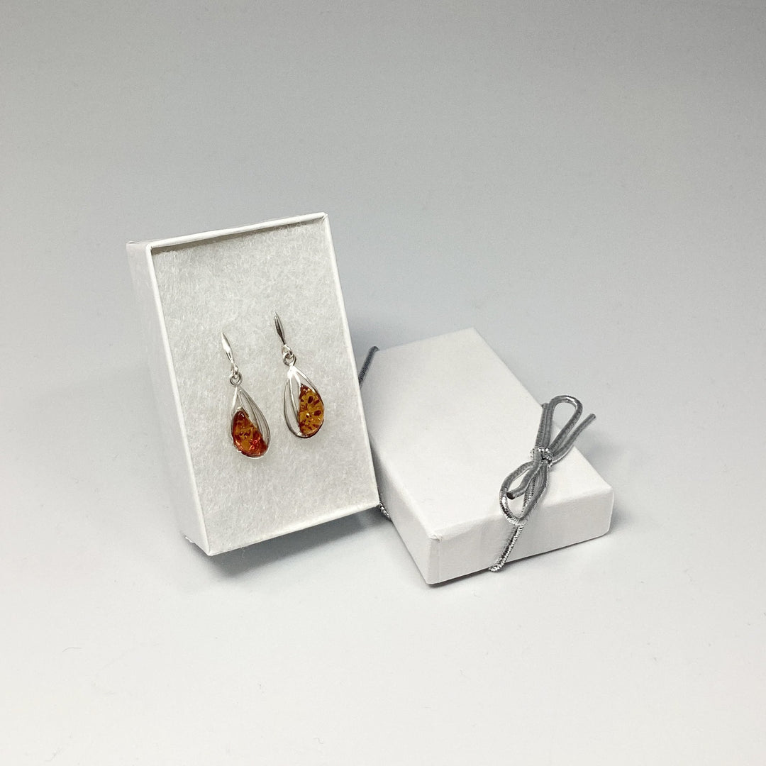 Cognac Amber Stud Earrings