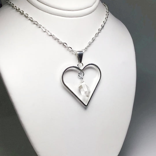 Heart Necklace with Quartz