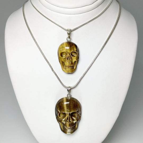 Tiger Eye Skull Pendant