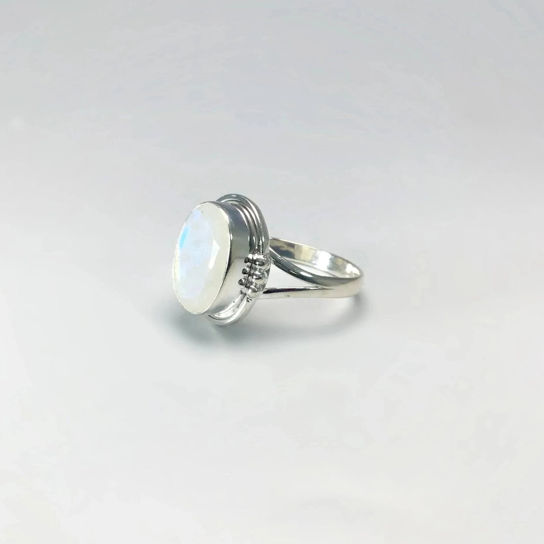 Rainbow Moonstone Ring