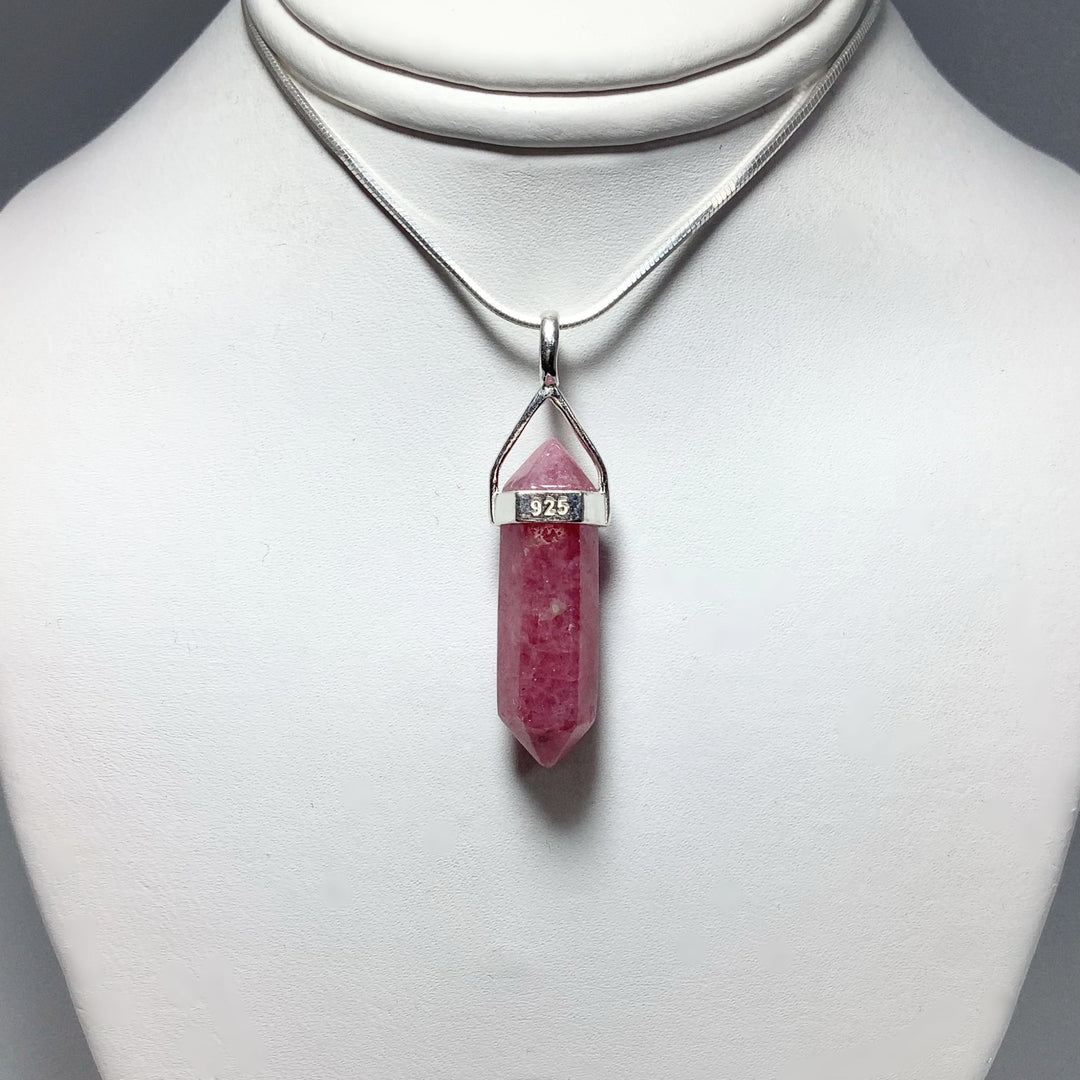 Rhodonite Double Terminated Point Pendant