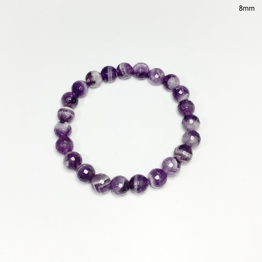 Chevron Amethyst Faceted Beaded Bracelet