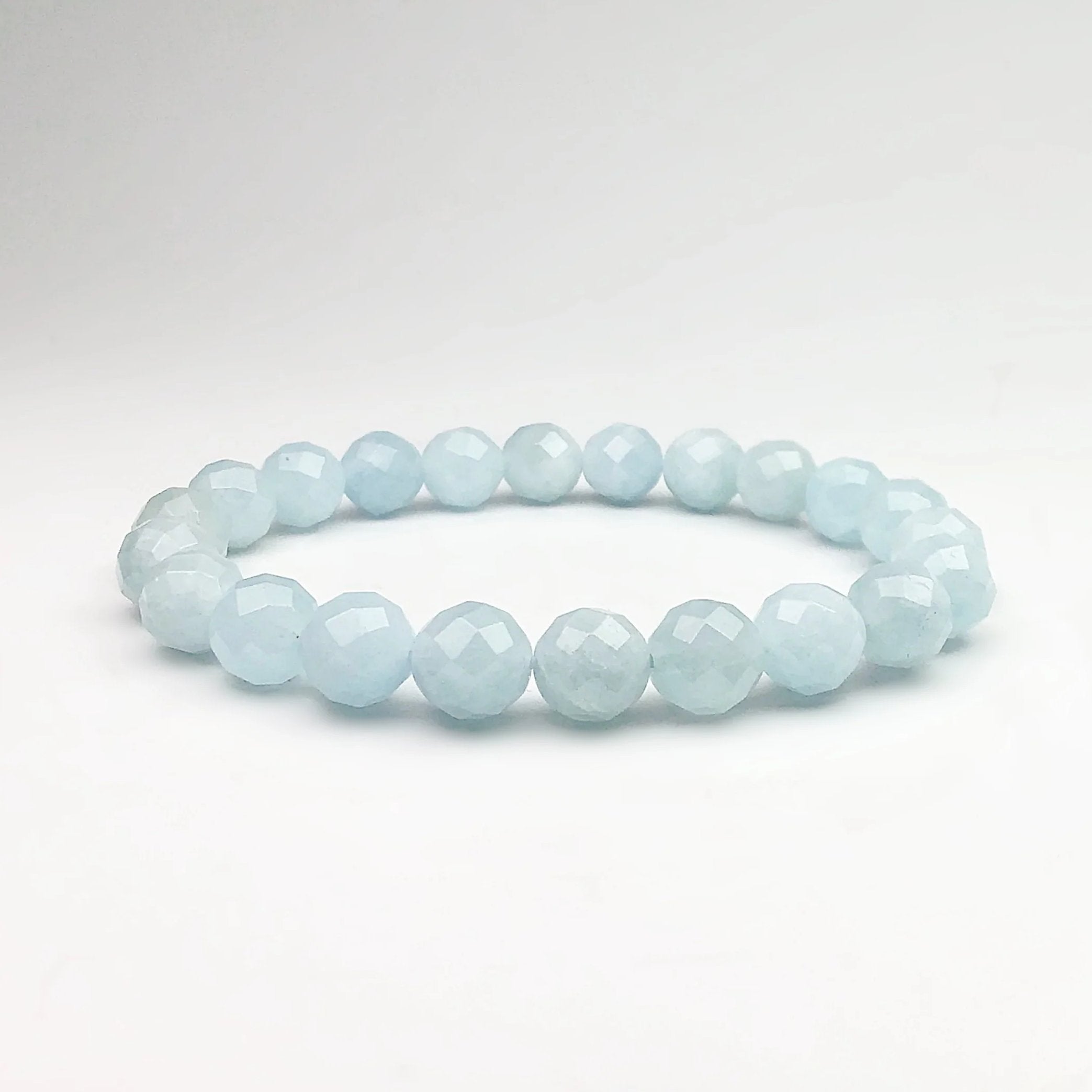 Aquamarine Faceted Beaded Bracelet