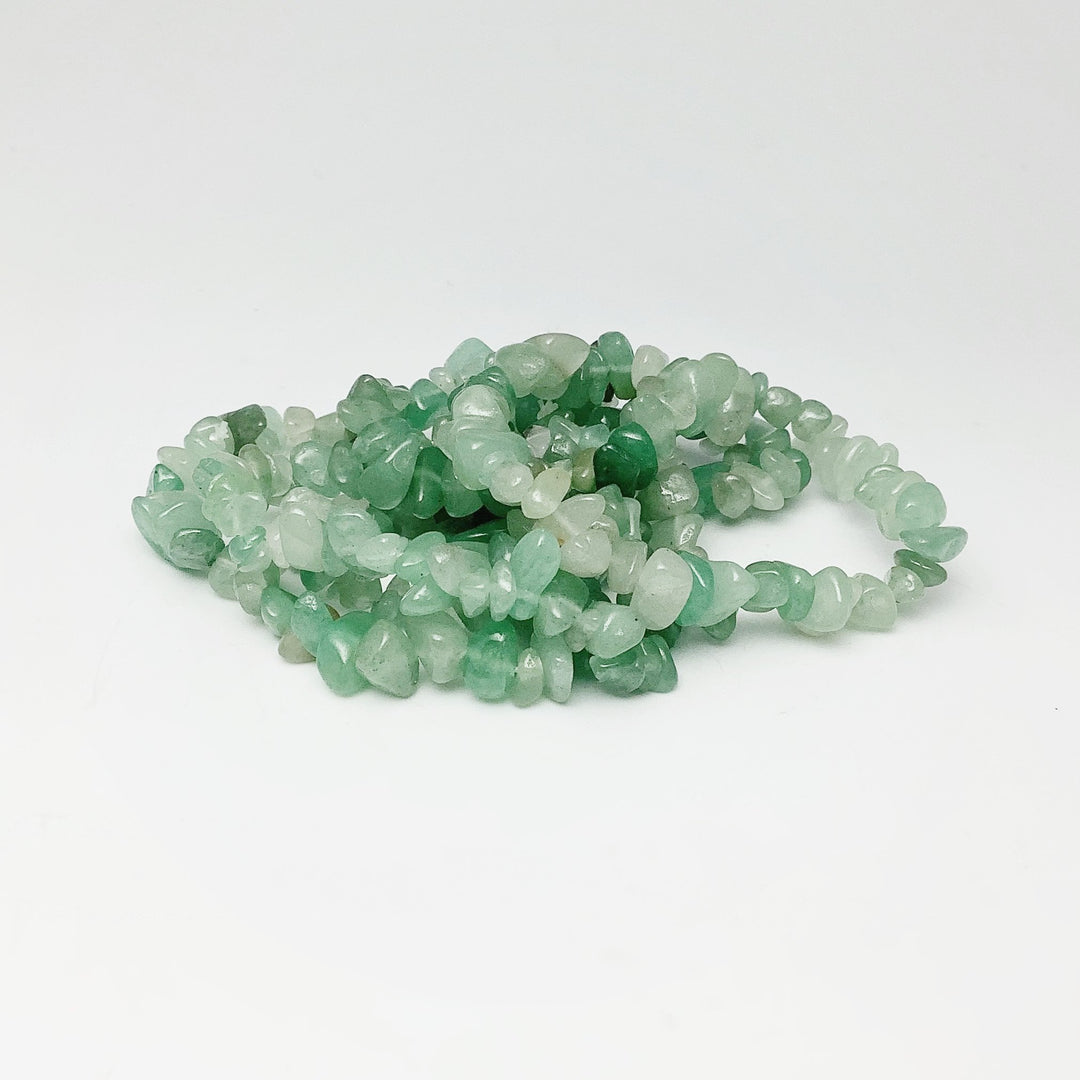 Green Aventurine Chip Beaded Bracelet