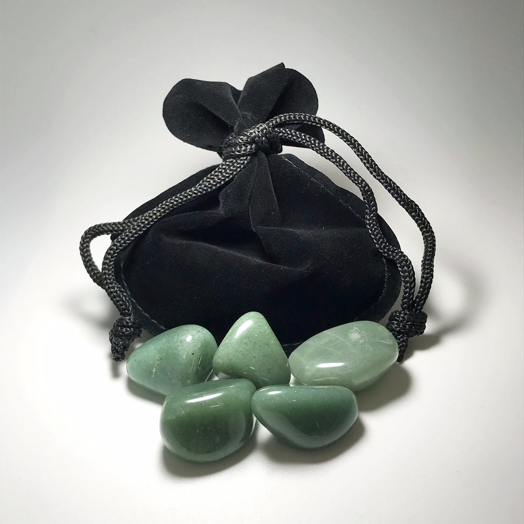 Green Aventurine Small Tumbles Pouch