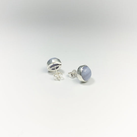 Blue Lace Agate Stud Earrings