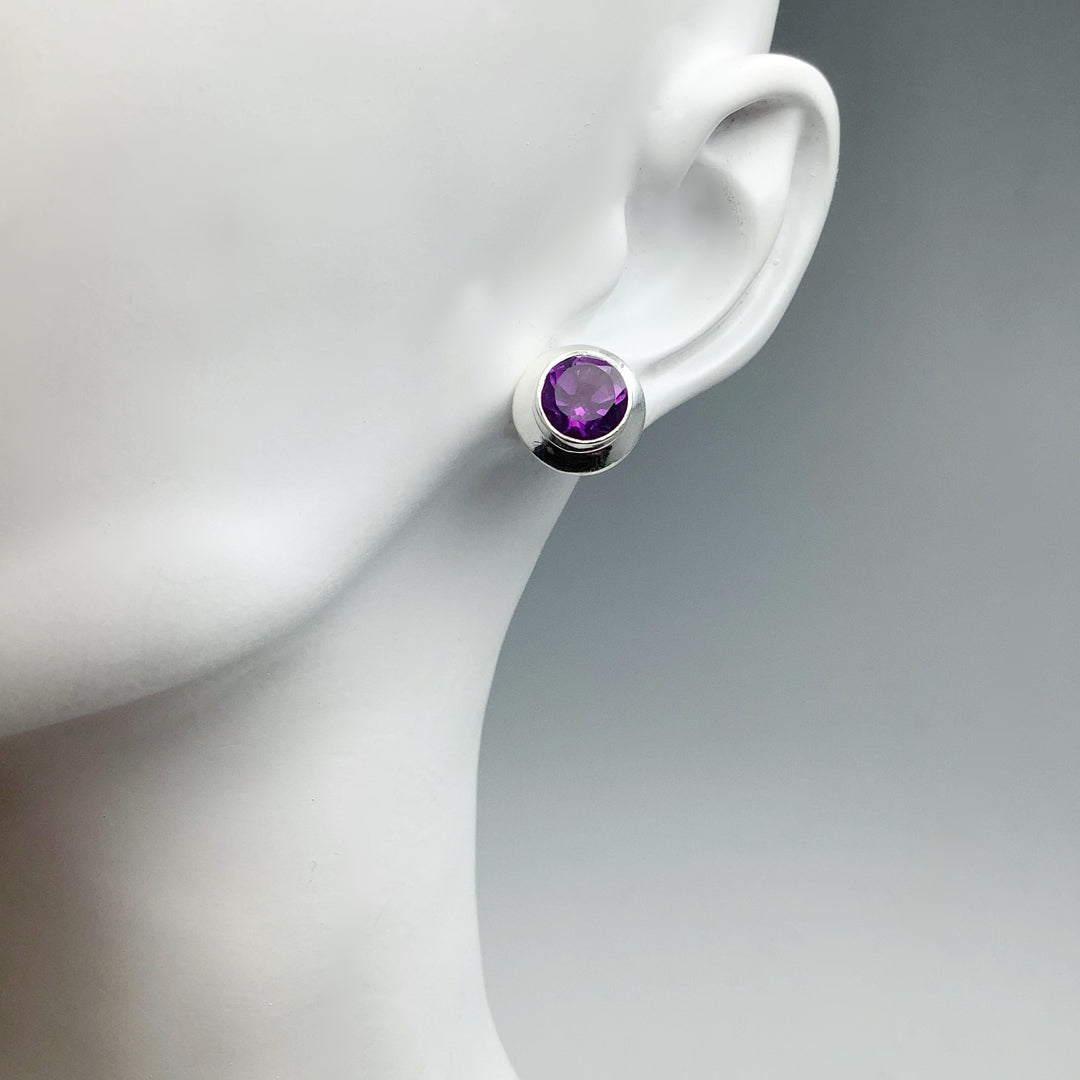 Amethyst Stud Earrings