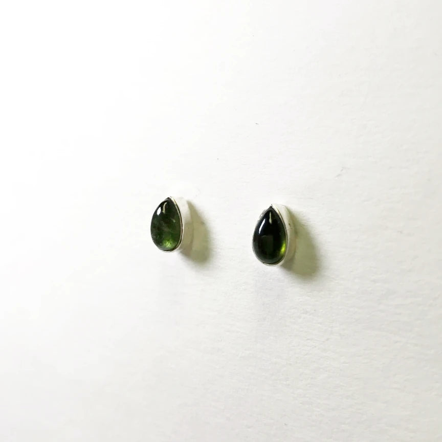 Green Tourmaline Stud Earrings