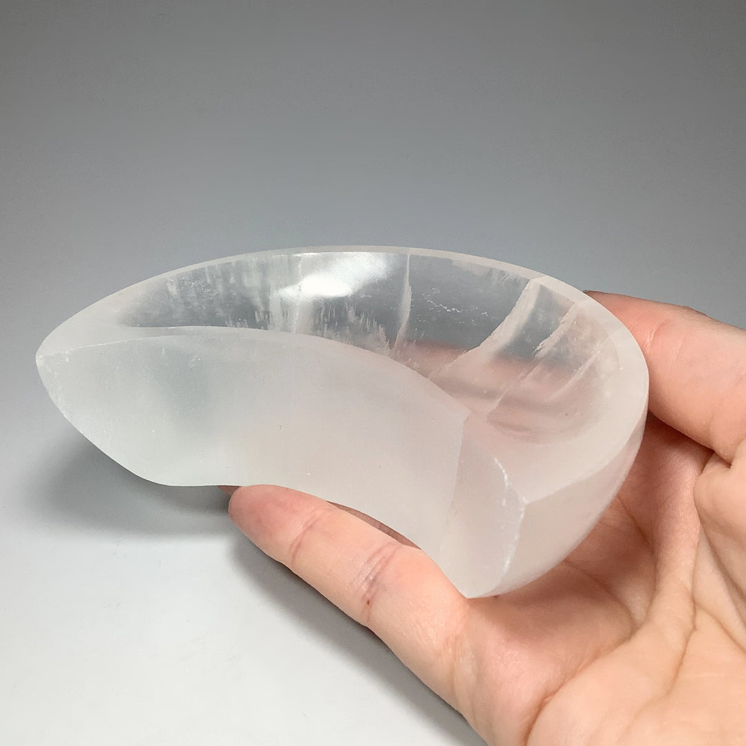 Selenite Half Moon Bowl