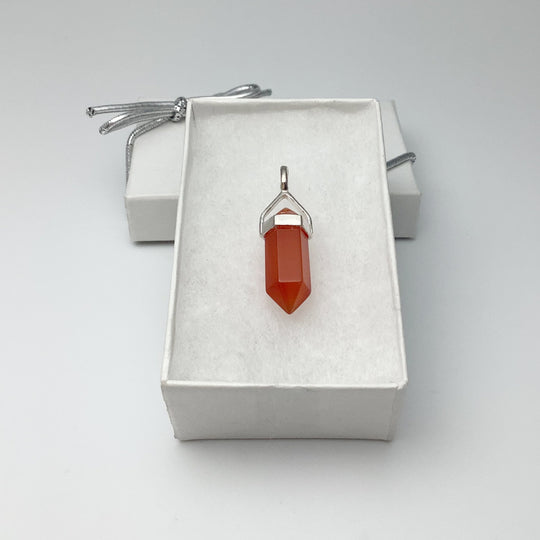 Carnelian Agate Double Terminated Point Pendant