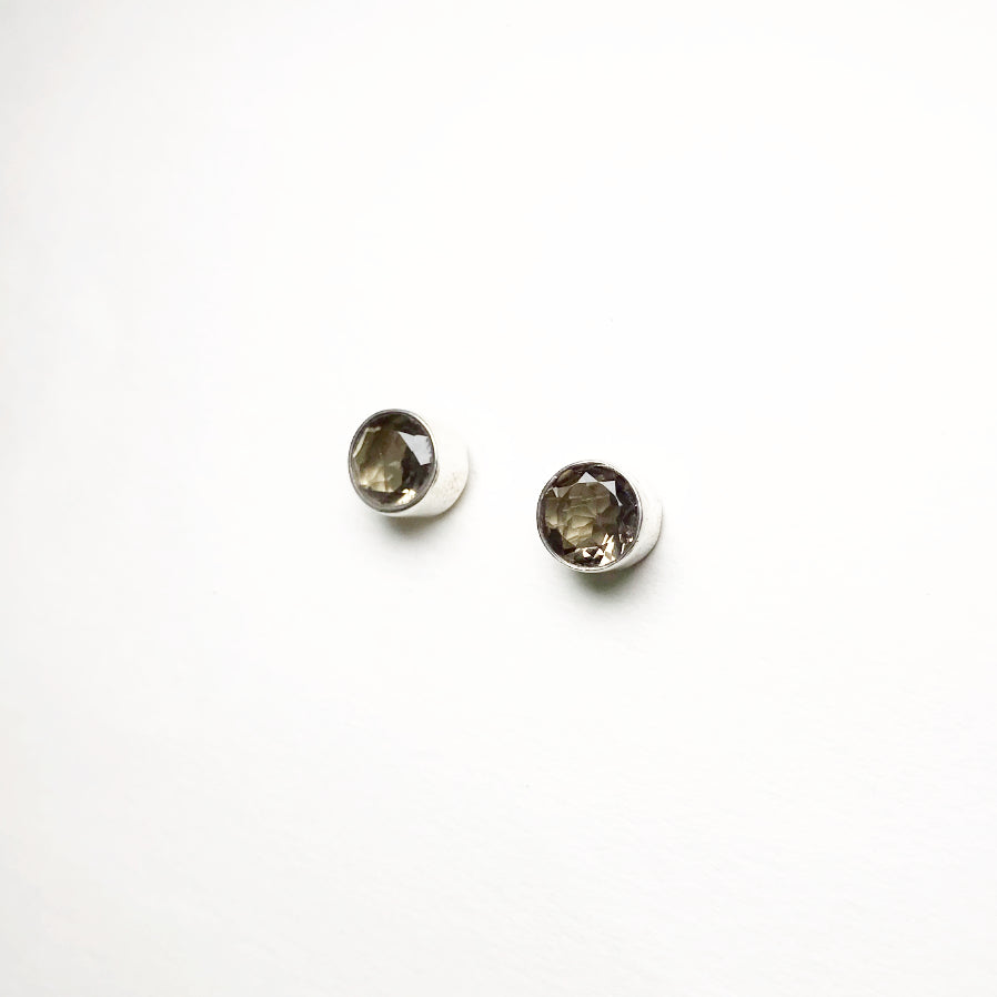 Smoky Quartz Stud Earrings