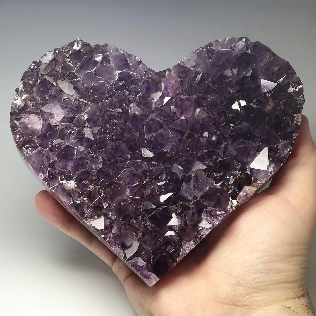 Amethyst Druze Cluster Heart On Stand