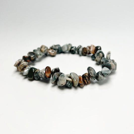 Black Crazy Lace Agate Chip Beaded Bracelet