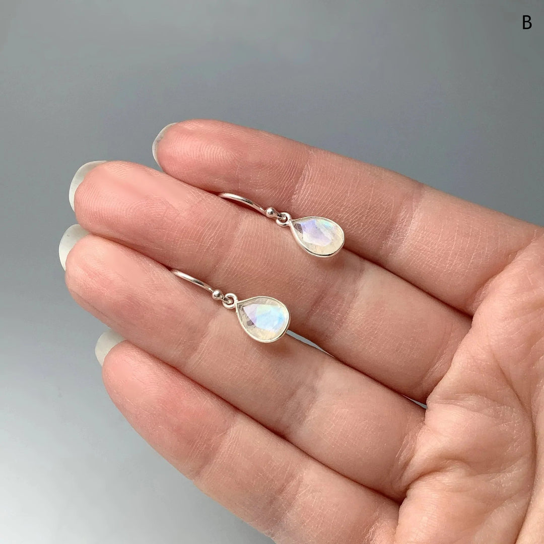 Rainbow Moonstone Dangle Earrings