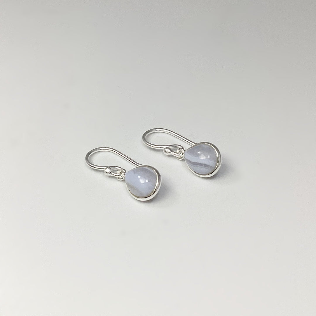 Blue Lace Agate Dangle Earrings