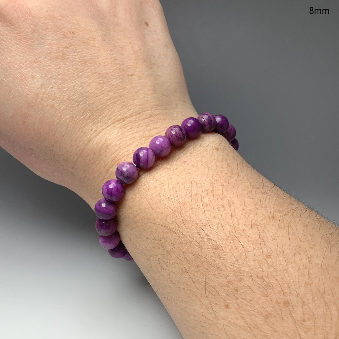 Purple Crazy Lace Agate Beaded Bracelet