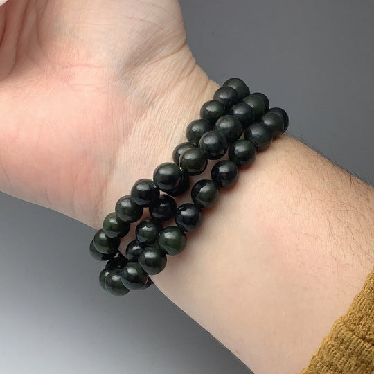 Canadian Jade Triple Wrap Beaded Bracelet