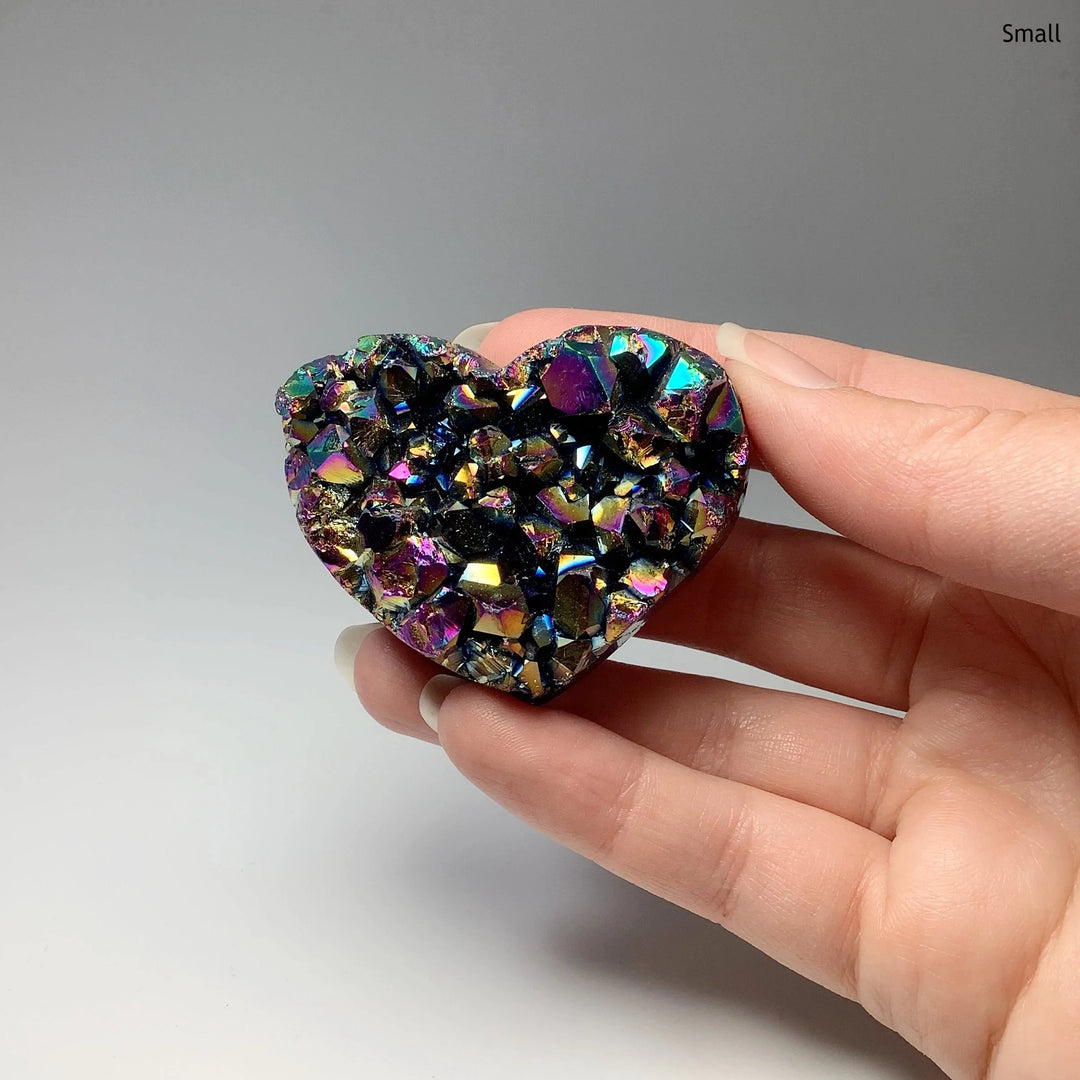 Rainbow Amethyst Druze Cluster Heart