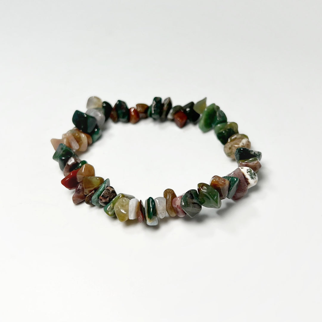 Indian Agate Chip Beaded Bracelet