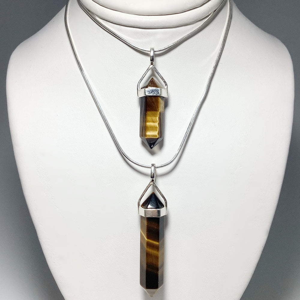 Gold Tiger Eye Double Terminated Point Pendant